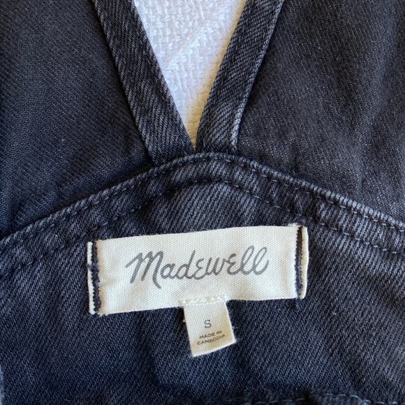 Madewell Straight-Leg Overalls Denim Black Lunar Wash Size Small Carpenter - Picture 12 of 14